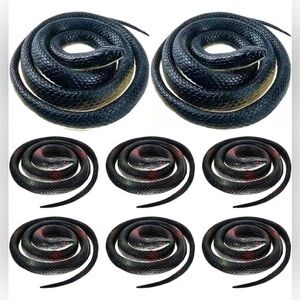 Large Realistic Rubber Halloween Snakes 52” & 31” Black Mamba
